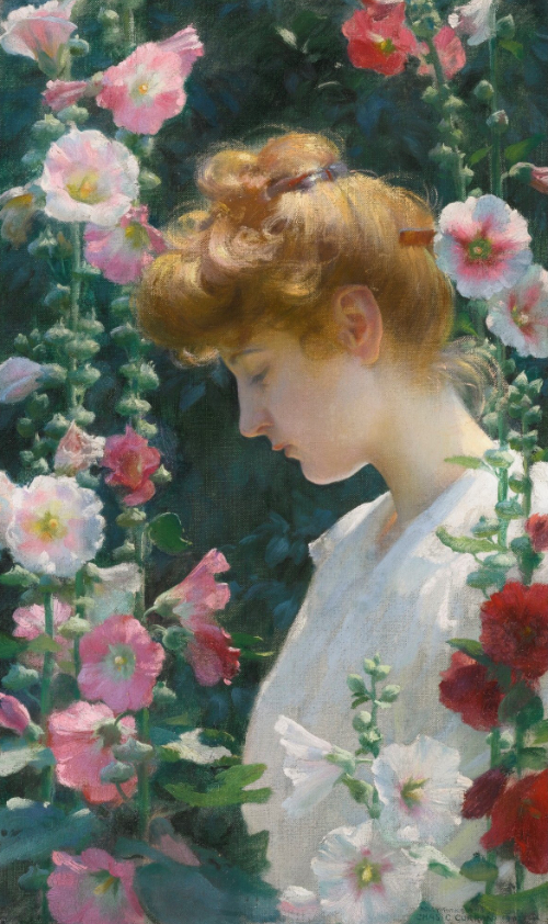 "Malwy w blasku słońca" (ang. "Hollyhocks and Sunlight")